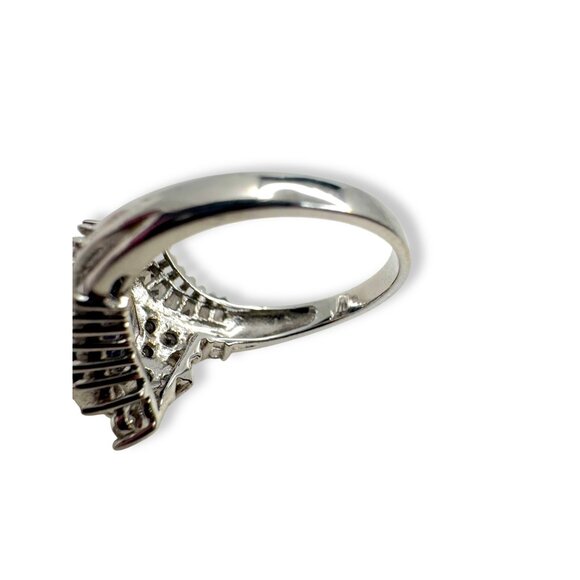 Sterling Silver Ring Blue White Sapphire Size 7.25 - Picture 7 of 11